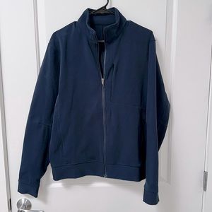 Lululemon Blue large medium weight jacket with zippered side/chest pockets